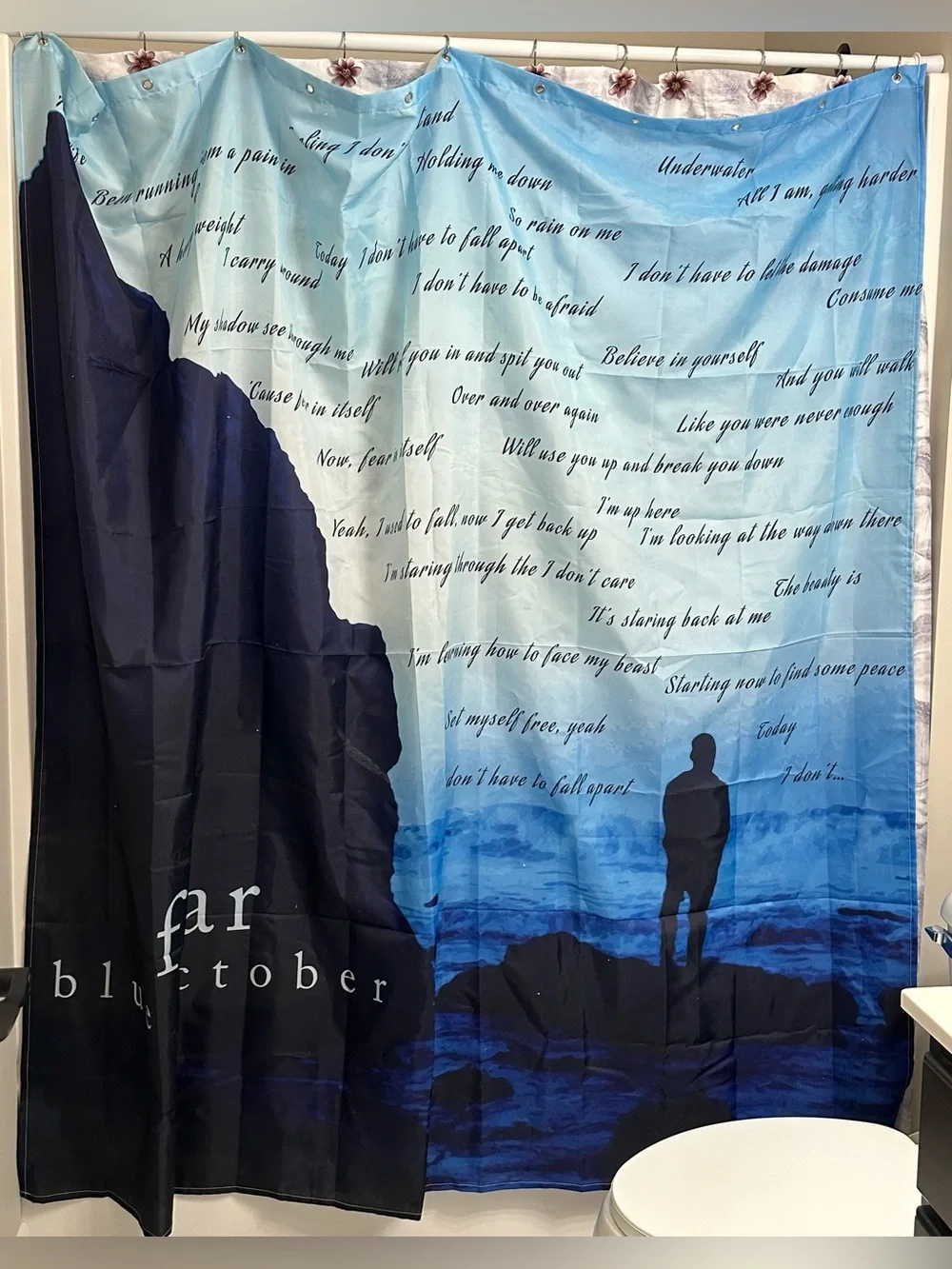 Blue October Fear shower curtain RARE
